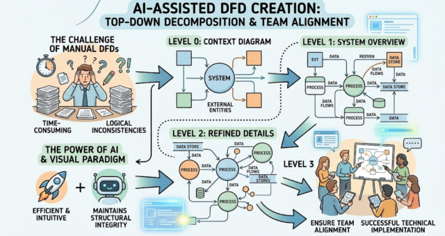 Meisterschaft der Datenflussdiagramme: Ein umfassender Leitfaden zur KI-gestützten Top-Down-Zerlegung mit Visual Paradigm