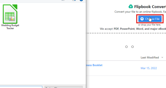 How to upload an Excel file to Become a Flipbook