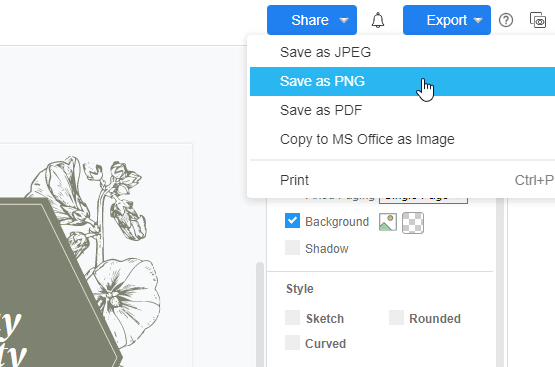 How to export a a PNG with transparent background?