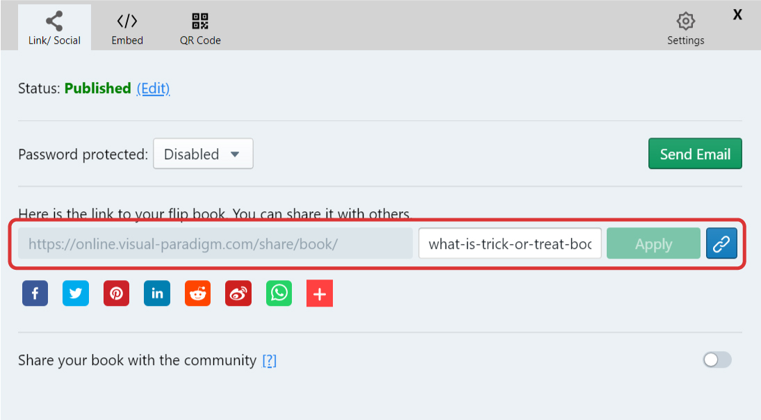 Share My Flipbook Via URL