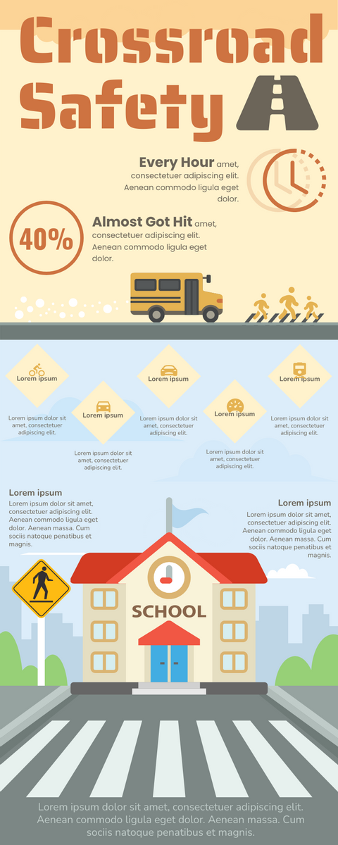 Infographic template: Infographic Of Crossroad Safety (Created by Visual Paradigm Online's Infographic maker)