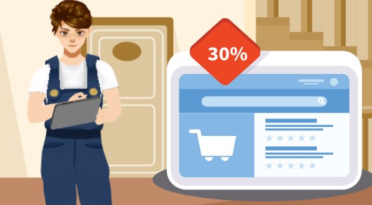 A screenshot from an animation template launching online delivery service online