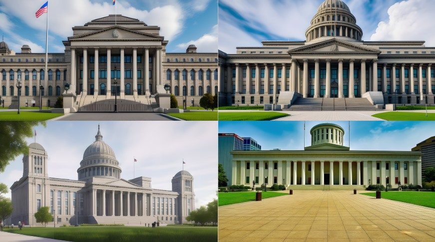 Scene background of government building