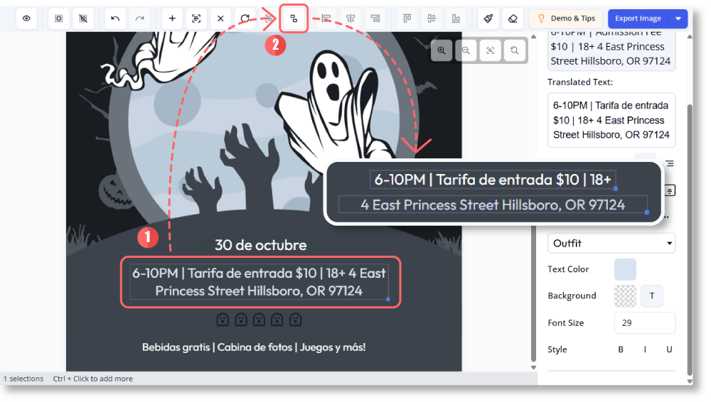 Steps to split the merged text blocks