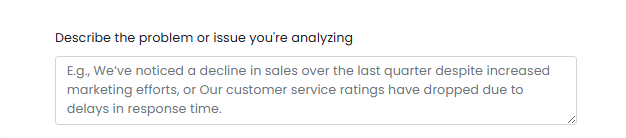 A screenshot showing how to fill in the description for generating an AI Fishbone diagram with Visual Paradigm Online.