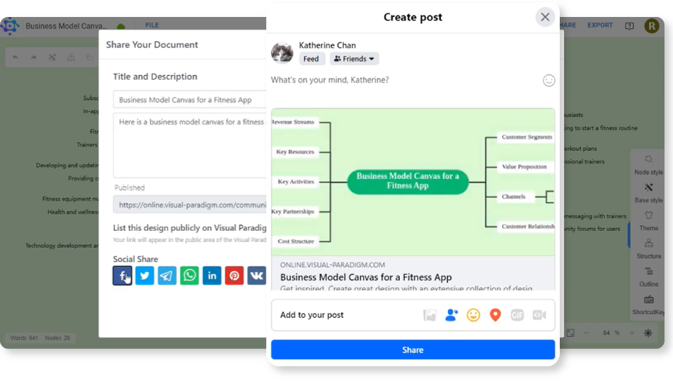 How to Share your Mind Map to Facebook
