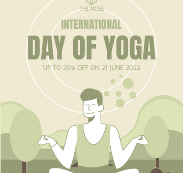 Green Zen Yoga Day Discount Poster