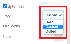 How to Adjust the Split Line of a Chart