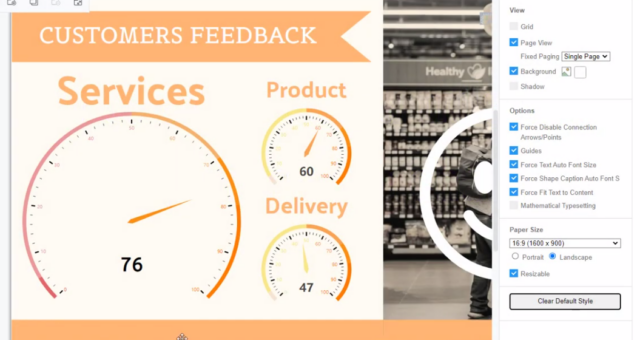 Adjust data title and value on gauge chart