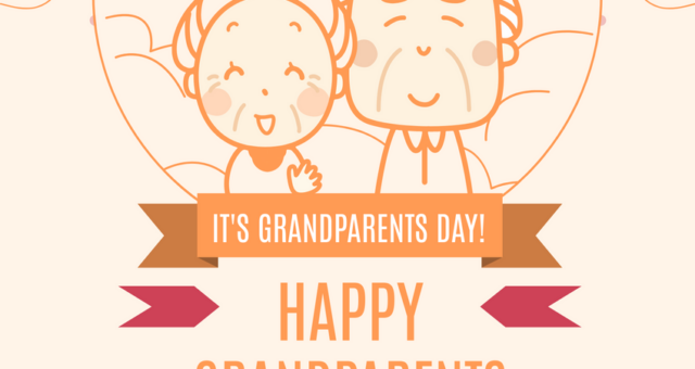Orange Grandparents Day Poster