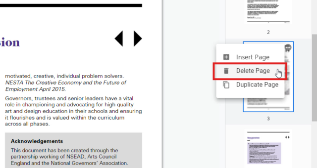 How to delete PDF page?