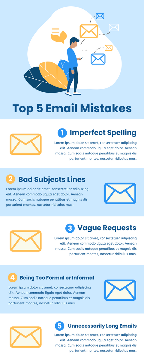 Infographic template: Top 5 Email Mistakes Infographic (Created by Visual Paradigm Online's Infographic maker)