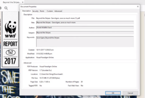 Specify metadata in a PDF
