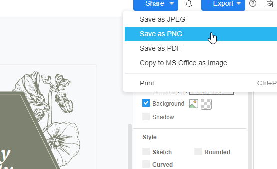 How to export a a PNG with transparent background?