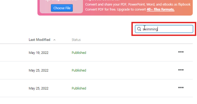 How do I find a flipbook by its name?