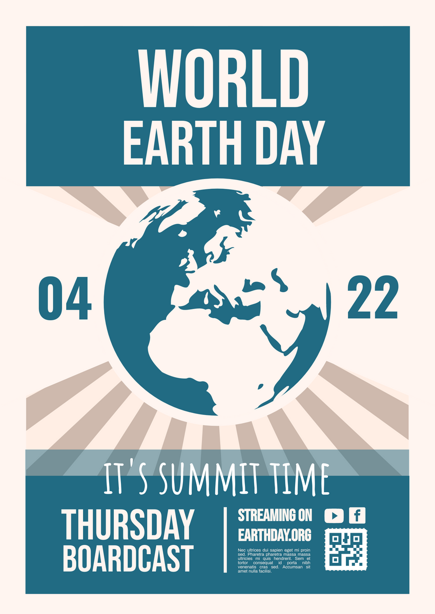 قالب پوستر: پوستر اجلاس روز جهانی زمین (ایجاد شده توسط سازنده پوستر InfoART)