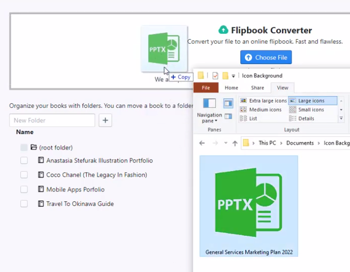 Como fazer upload de um arquivo do PowerPoint para se tornar um Flipbook