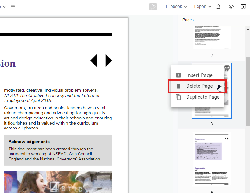 How to delete PDF page?