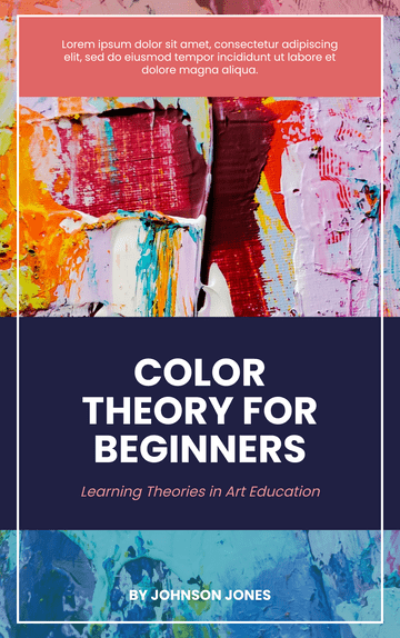 Plantilla de portada de libro: portada de libro de teoría del color del arte (creada por el creador de portadas de libros de Visual Paradigm Online)
