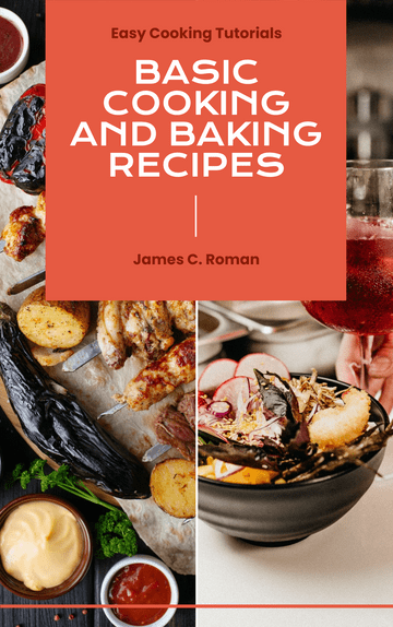 書籍封面模板：烹飪和烘焙食譜書籍封面（由 Visual Paradigm Online 的書籍封面製作者創建）