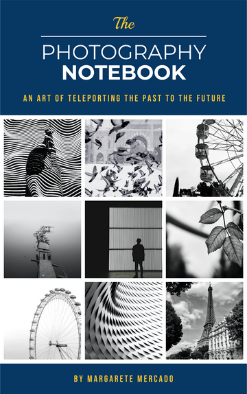 Buchcover-Vorlage: Das Buchcover des Fotografie-Notizbuchs (erstellt vom Book Cover Maker von Visual Paradigm Online)