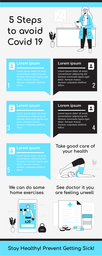 5 Steps To Avoid Covid 19 Infographic