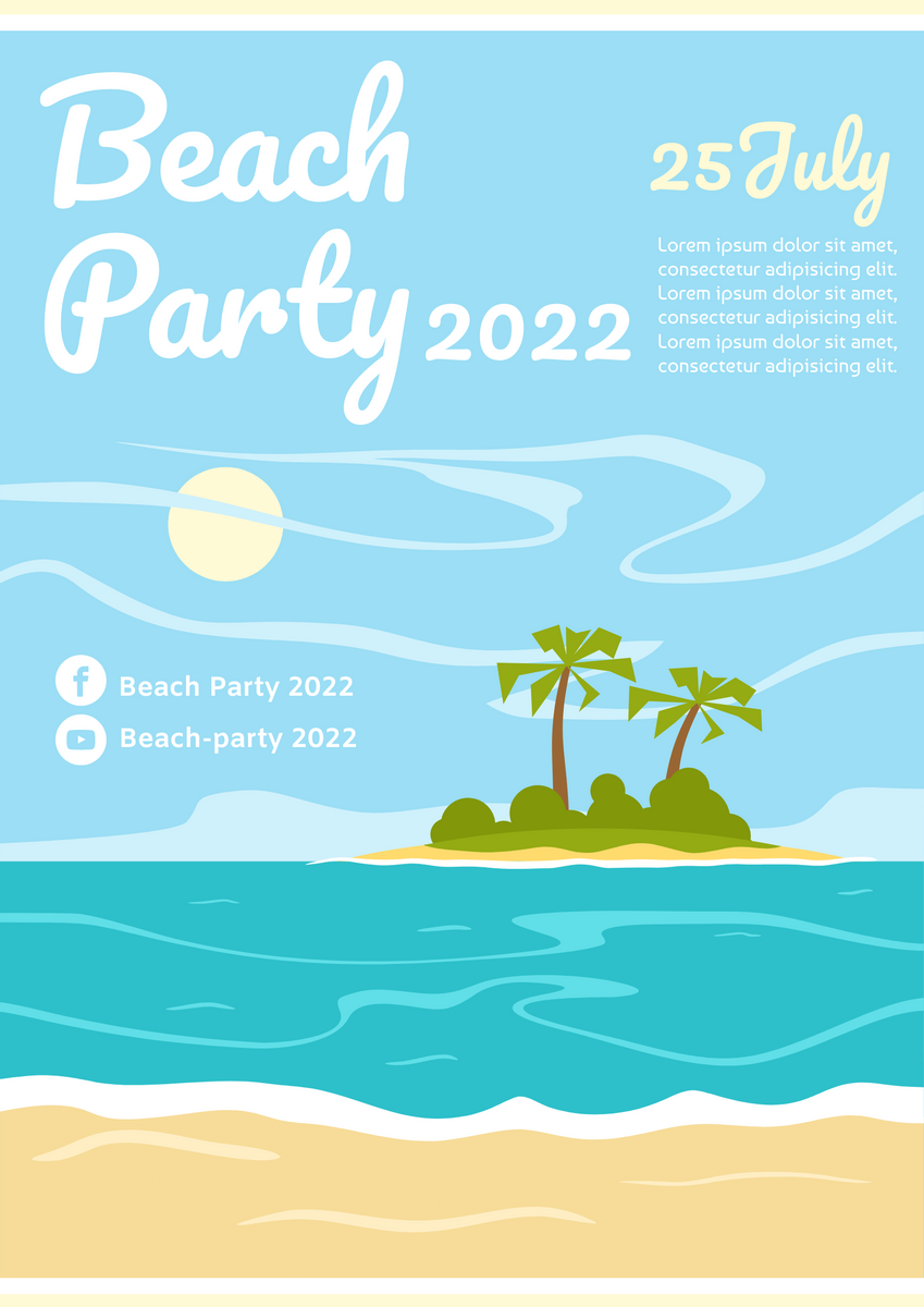 beach party poster template