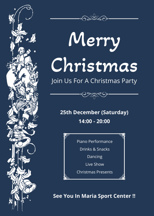 Invitation template: Christmas Illustrated Invitation With Details (Created by Visual Paradigm Online's Invitation maker)