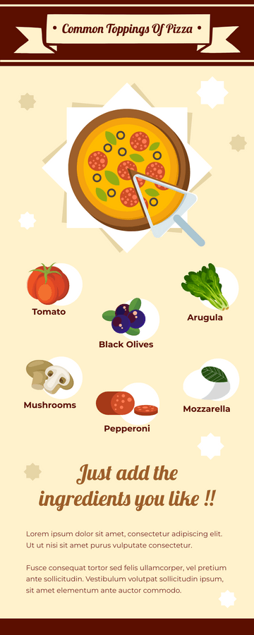Common Toppings Of Pizza Infographic