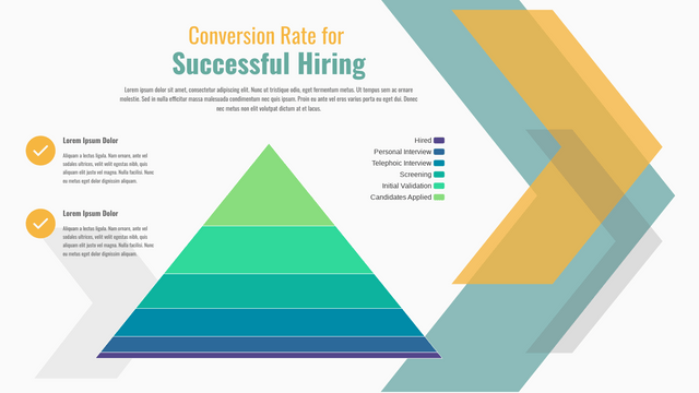 Templat Bagan Piramida: Tingkat Konversi untuk Perekrutan yang Berhasil (Dibuat oleh pembuat Bagan Piramida Visual Paradigm Online)