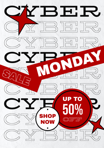 Plantilla de afiches: afiche de tipografía Cyber ​​Monday (creado por el creador de afiches de Visual Paradigm Online)