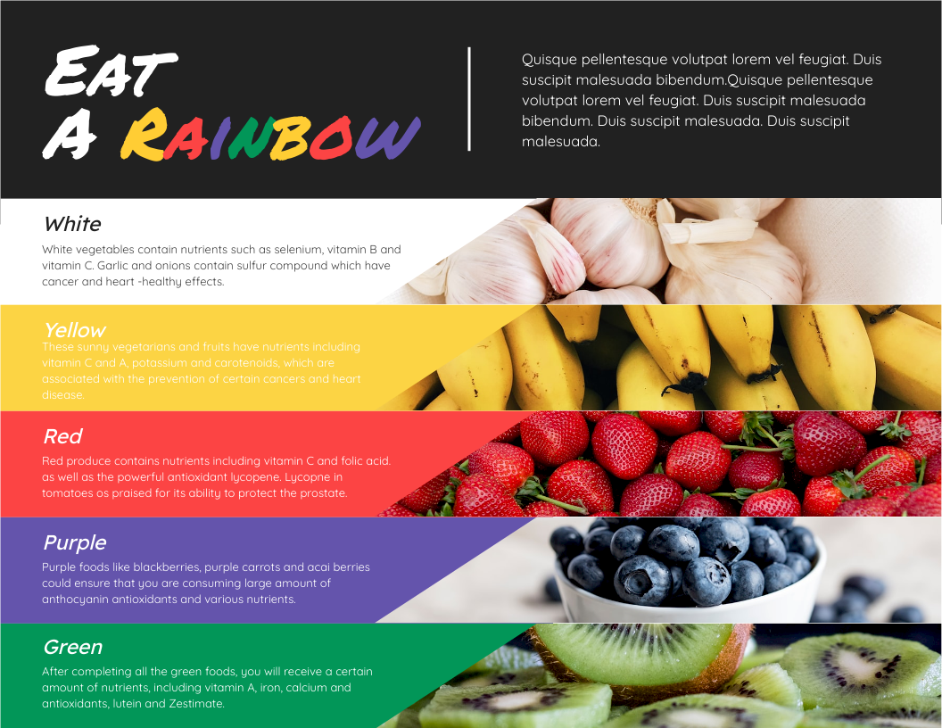 Infographic template: Eat A Rainbow Infographic (Created by Visual Paradigm Online's Infographic maker)