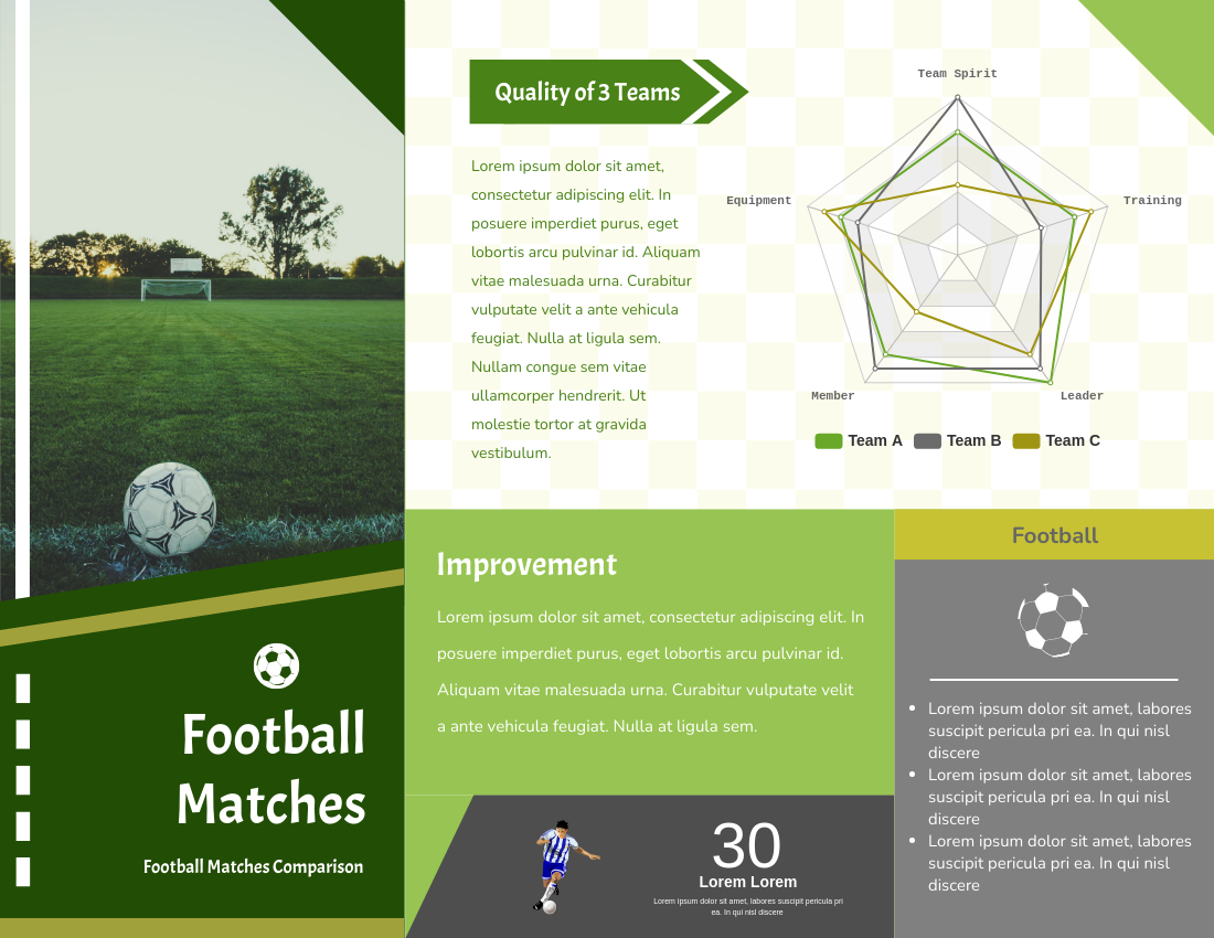 Brochure template: Football Matches Brochure (Created by Visual Paradigm Online's Brochure maker)