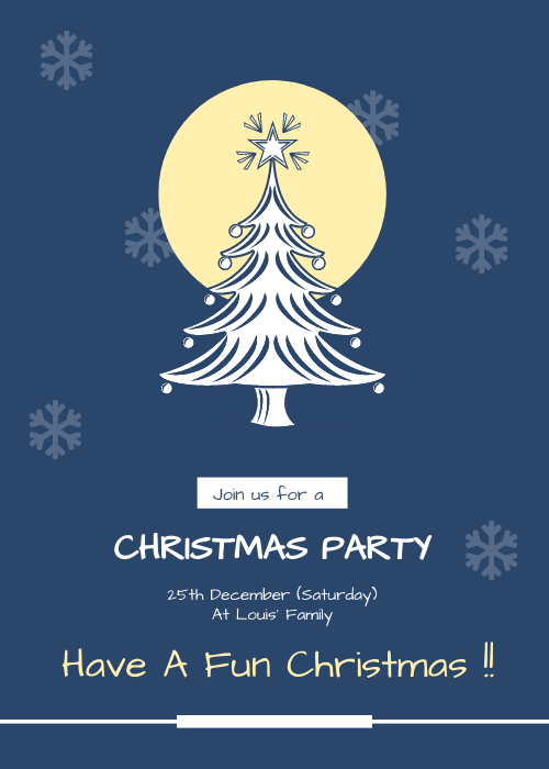 Mẫu lời mời: Lời mời dự tiệc Giáng sinh vui vẻ (Được tạo bởi nhà sản xuất Lời mời của Visual Paradigm Online)
