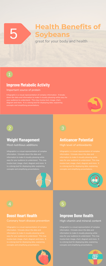 5 Health Benefits of Soybeans Infographic