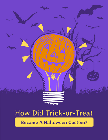 Modèle de livret : Comment Trick-or-Treat est-il devenu une coutume d'Halloween ? (Créé par le créateur de brochures de Visual Paradigm Online)