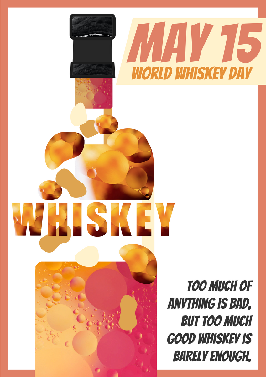 Cartel Del Día Mundial Del Whisky Con Cita