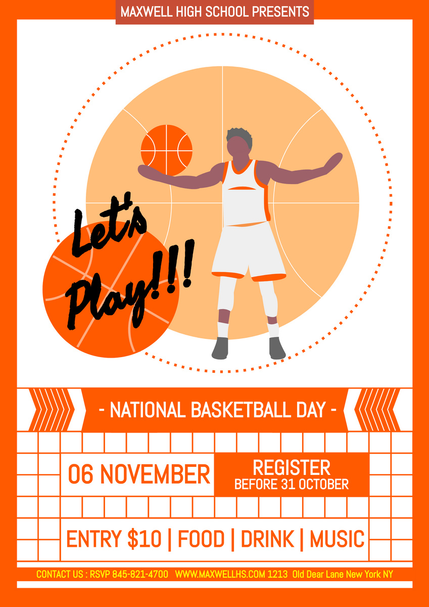 Poster Pertandingan Hari Bola Basket Nasional Visual Paradigm Blog