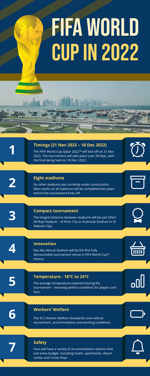 Infographic template: Qatar World Cup In 2022 Infographic (Created by Visual Paradigm Online's Infographic maker)
