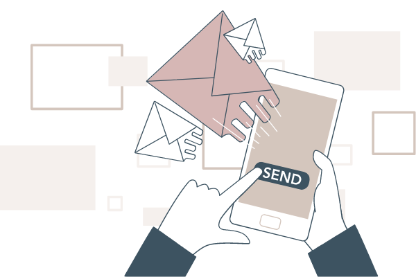 E-Mail senden Illustration (由 Visual Paradigm Online 的商業插圖軟件製作)