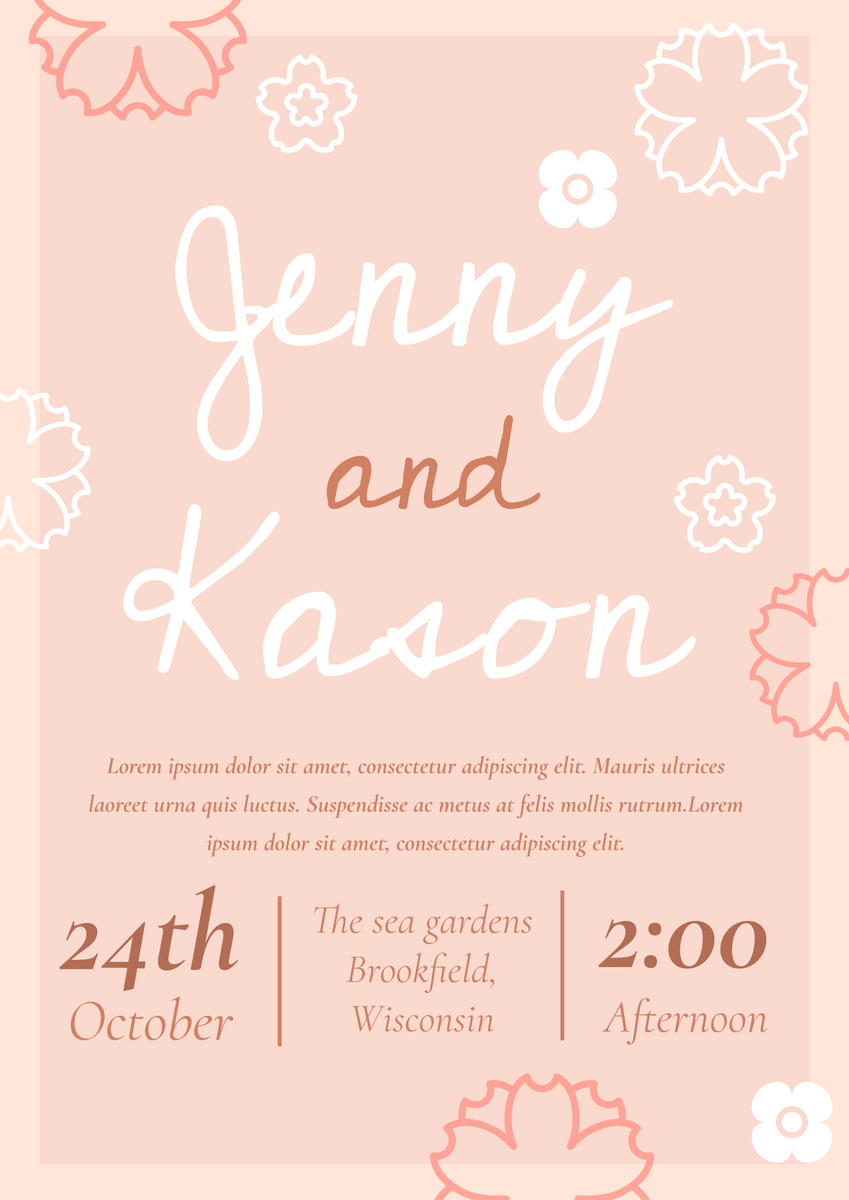 Poster template: Wedding Party Poster (Created by Visual Paradigm Online's Poster maker)