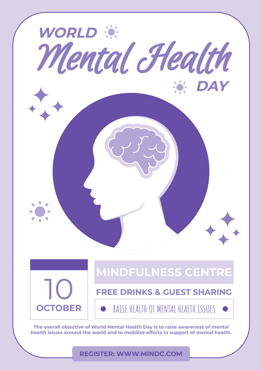 Poster template: World Mental Health Day Sharing Poster (Created by Visual Paradigm Online's Poster maker)