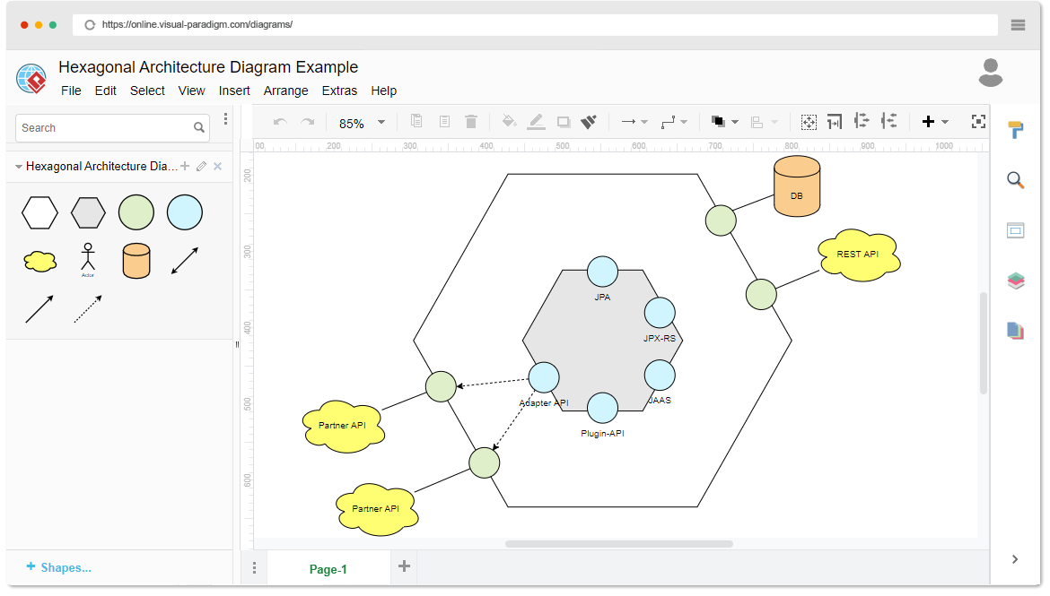 Hexagonal Architecture Diagram Tool