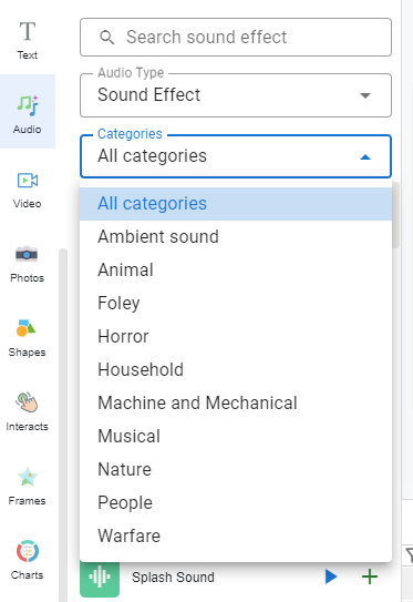 Categories Sound Buttons