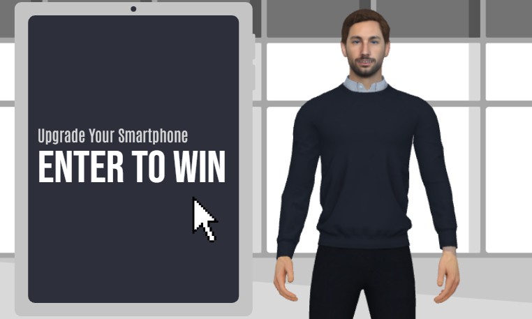 A screenshot from an animation template of phone giveaway marketing