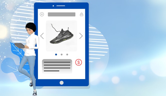 A screenshot from an animation template for promoting online shopping app