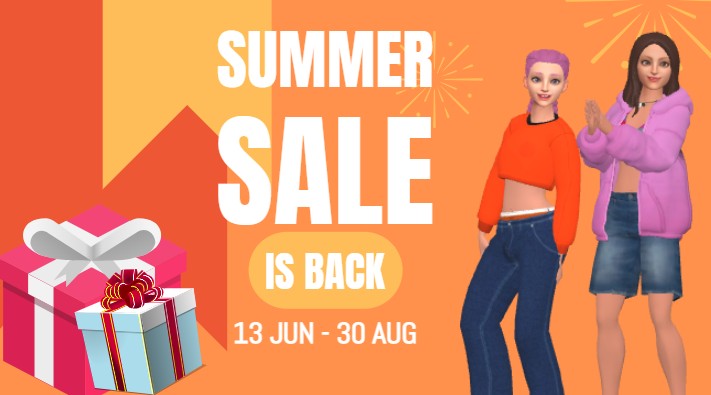 A screenshot from an animation template for promoting summer sale content