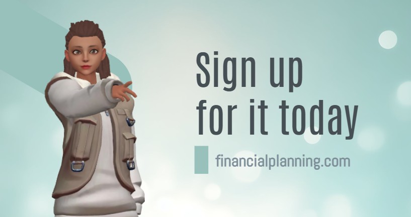 A screenshot from an animation template for the promotion of financial planning