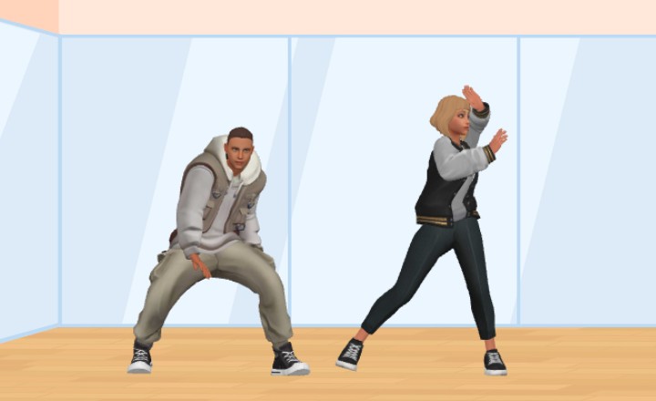 A animation template of showing dance movement for promoting dance studio on social media