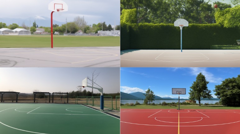 A realistic scene background of basketball court